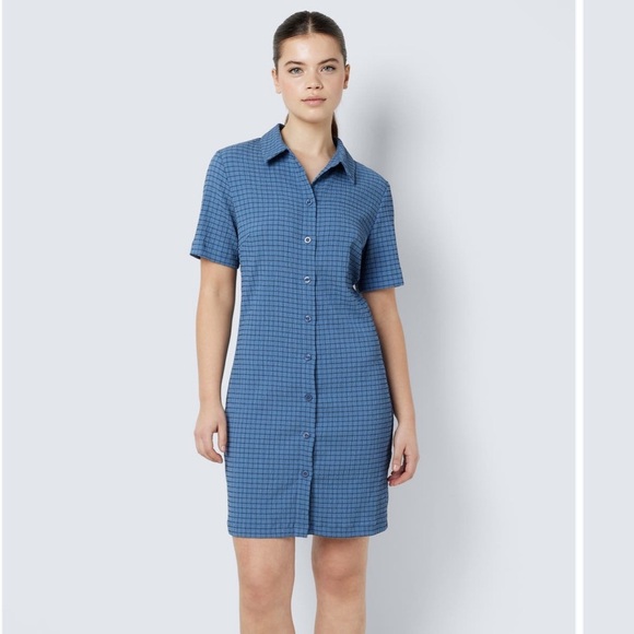 Noisy may Dresses & Skirts - Blue Checkered Shirt Dress